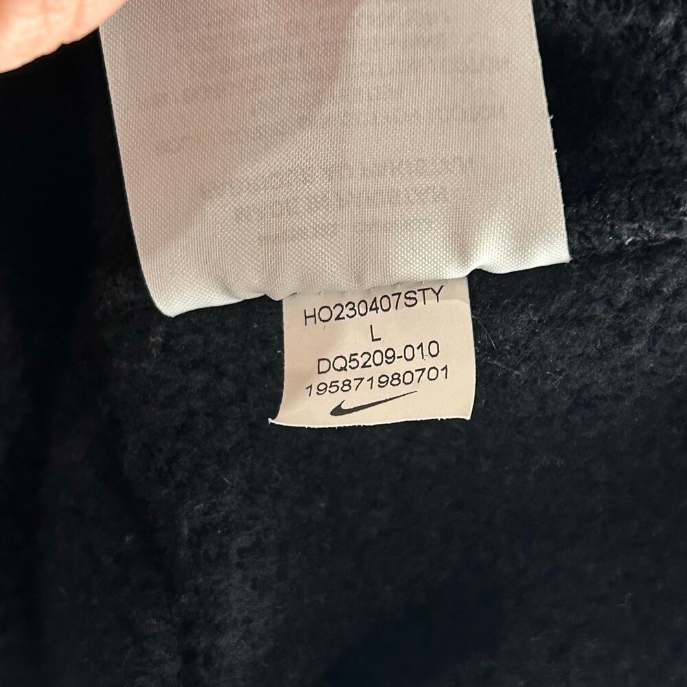 Men's Black Nike Solo Swoosh 1/4 Zip Fleece Pullover Sweatshirt Sz L DQ5209-010 - Picture 6 of 7
